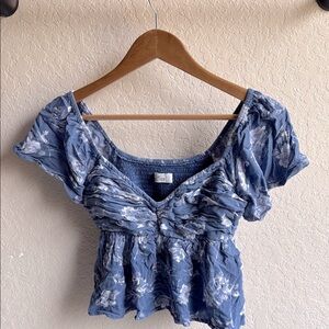 Hollister Cropped Peplum Blouse
